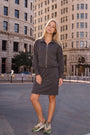 Mina Zip Up Jacket (Olive) - Top - Yakira Bella
