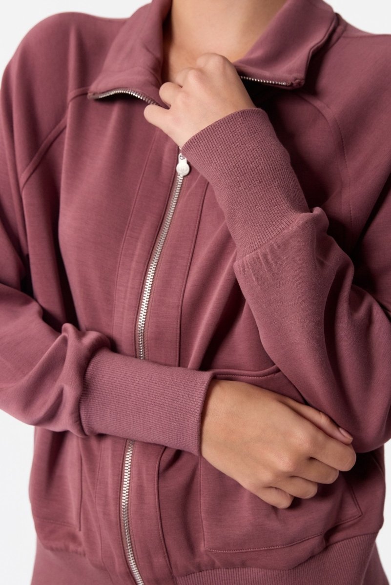Mina Zip Up Jacket (Plum) - Top - Yakira Bella