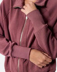 Mina Zip Up Jacket (Plum) - Top - Yakira Bella
