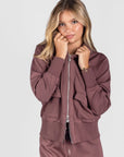 Mina Zip Up Jacket (Plum) - Top - Yakira Bella