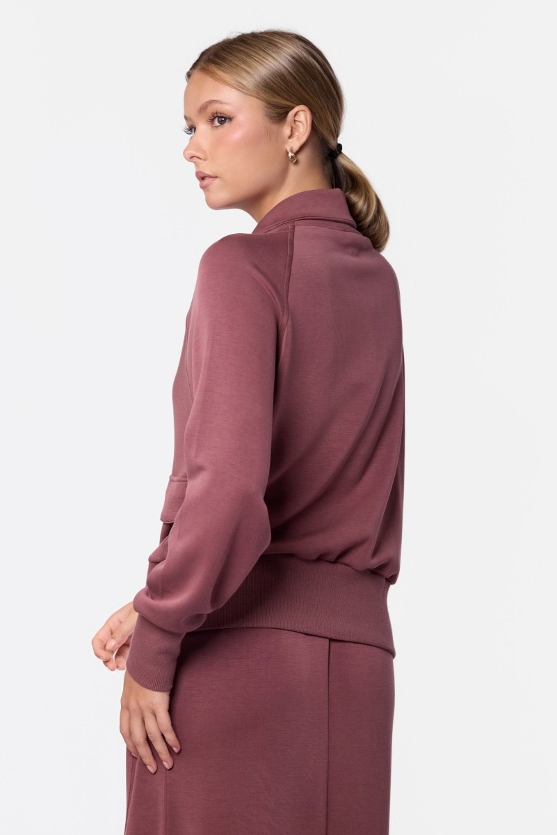 Mina Zip Up Jacket (Plum) - Top - Yakira Bella