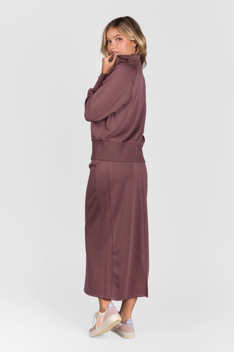 Mina Zip Up Jacket (Plum) - Top - Yakira Bella