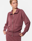 Mina Zip Up Jacket (Plum) - Top - Yakira Bella