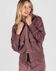Mina Zip Up Jacket (Plum) - Top - Yakira Bella