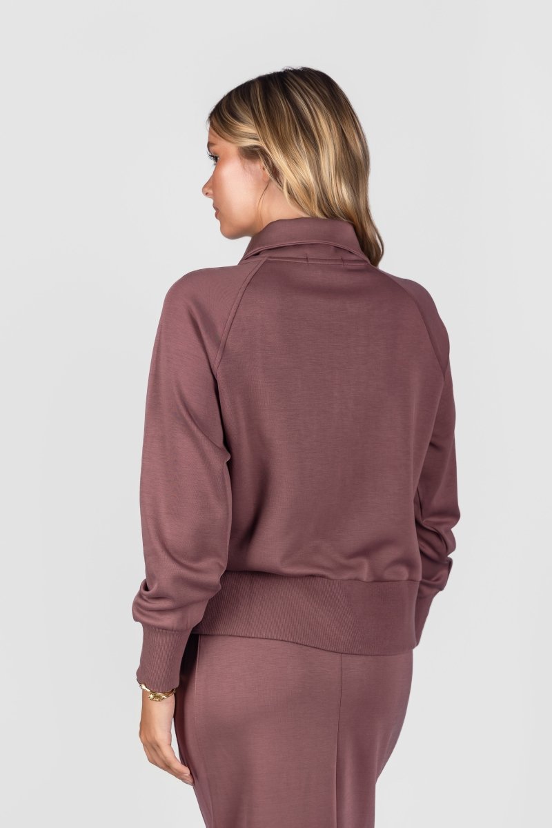 Mina Zip Up Jacket (Plum) - Top - Yakira Bella
