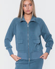 Mina Zip Up Jacket (Sage) - Top - Yakira Bella