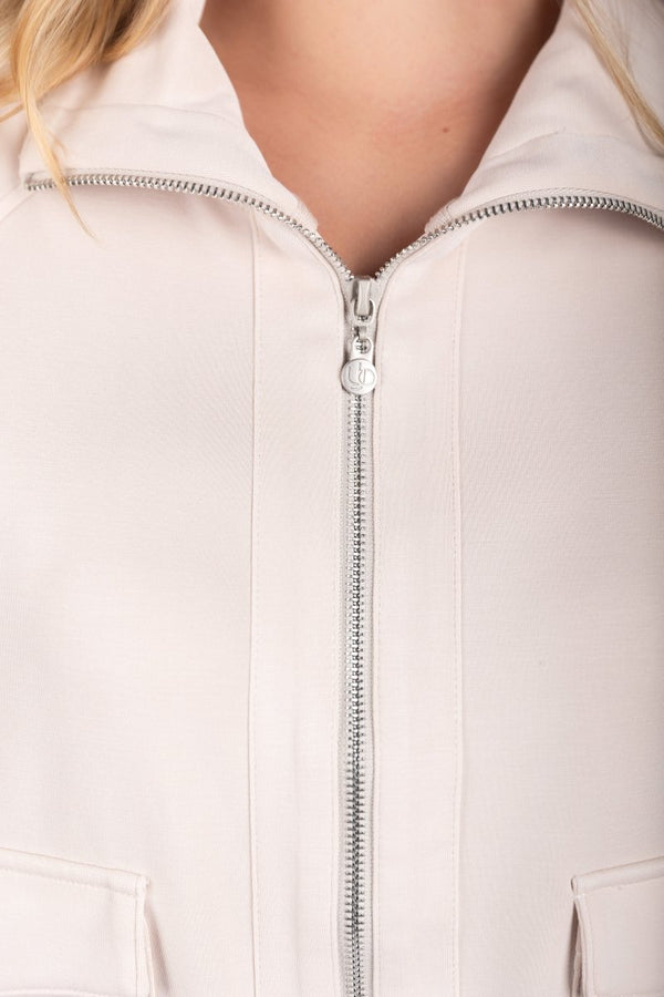 MINA ZIP UP JACKET (STONE) - Top - Yakira Bella