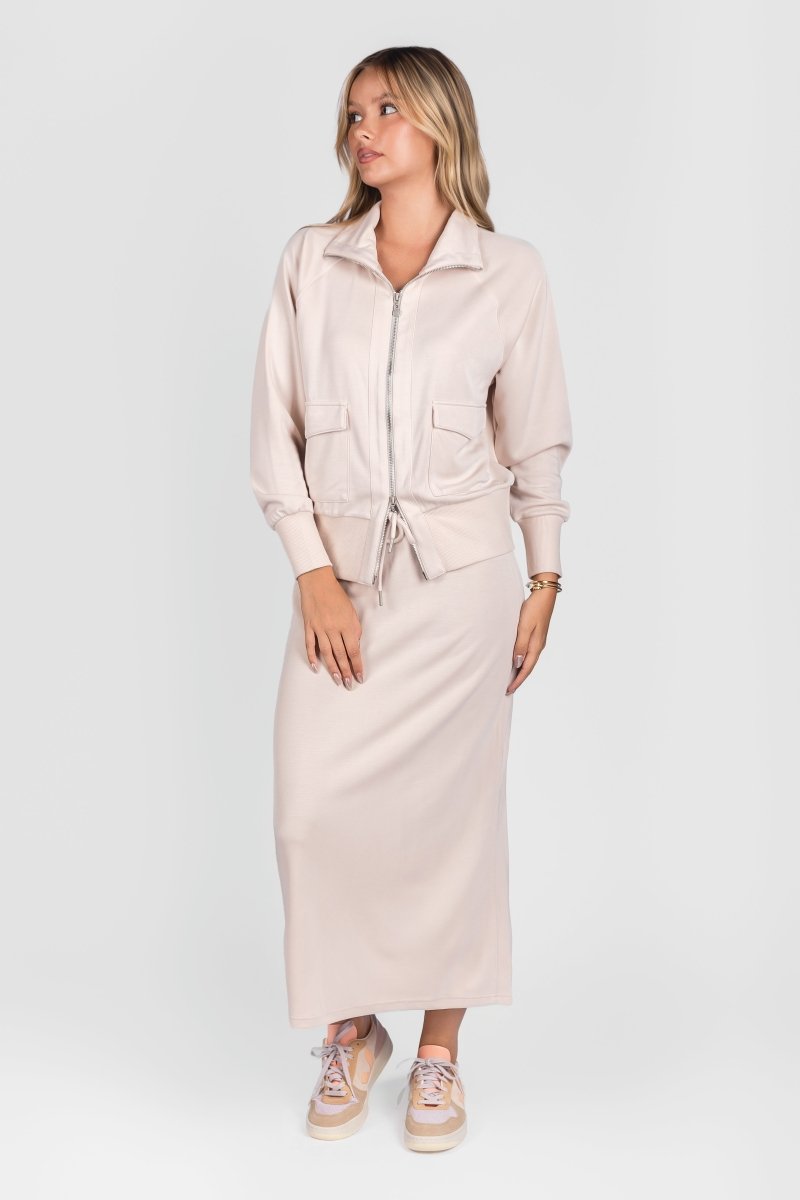 Mina Zip Up Jacket (Stone) – Yakira Bella
