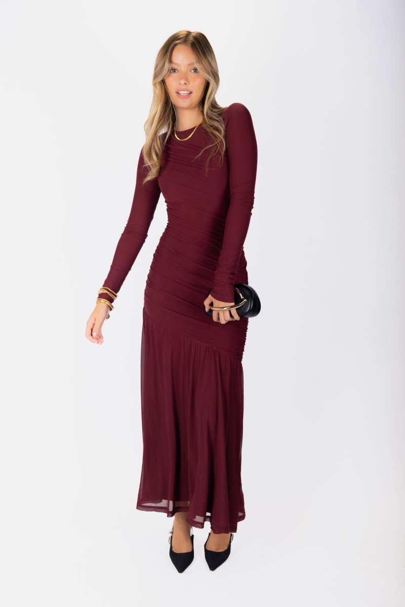Miri Dress (Burgundy) - Dress - Yakira Bella