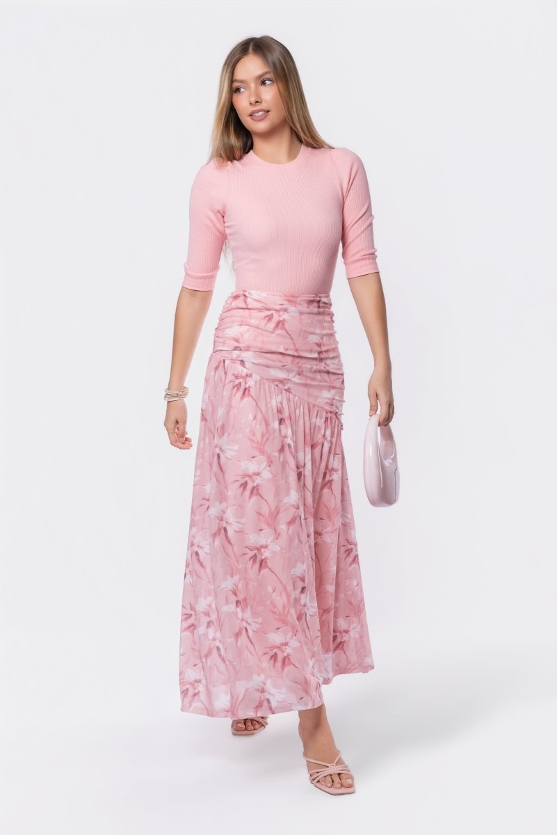 Miri Skirt (Pink Pattern) - Skirt - Yakira Bella