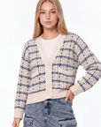 Miro Cardigan (White Blue) - Top - Yakira Bella