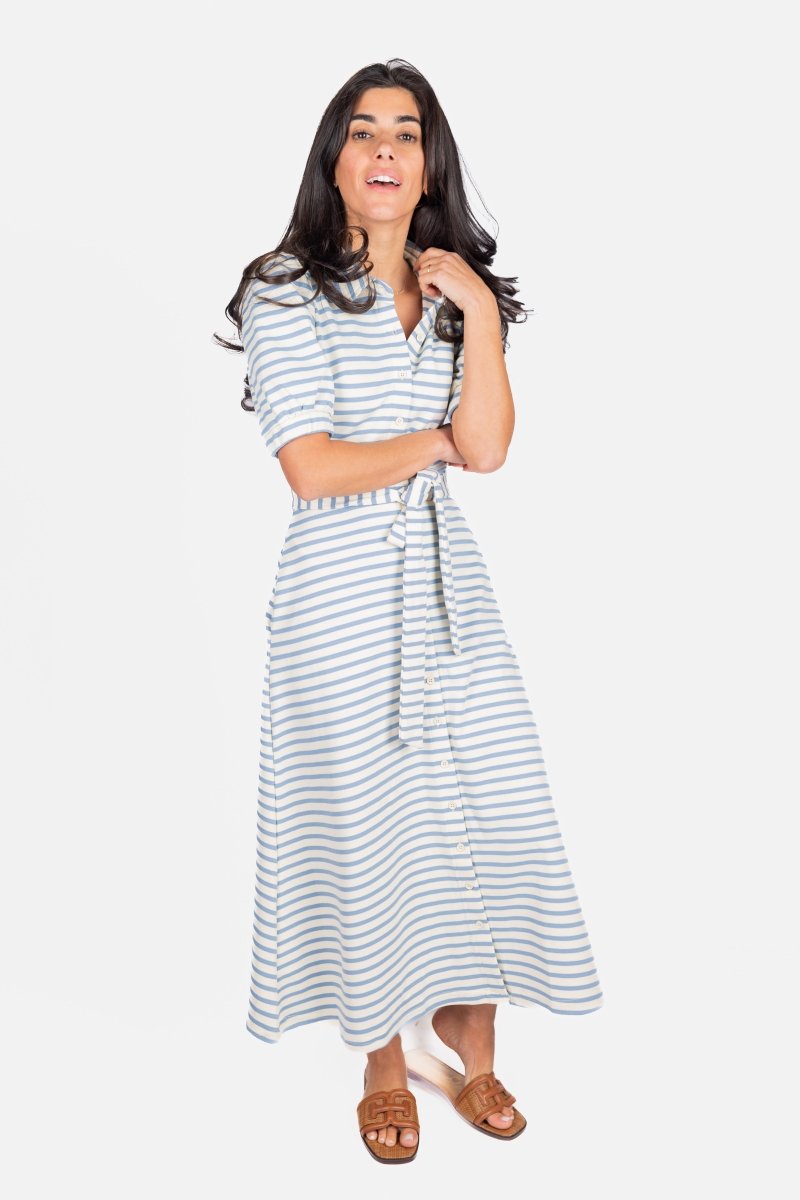 MONIKA DRESS (BLUE STRIPE) - Dress - Yakira Bella