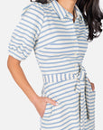 MONIKA DRESS (BLUE STRIPE) - Dress - Yakira Bella