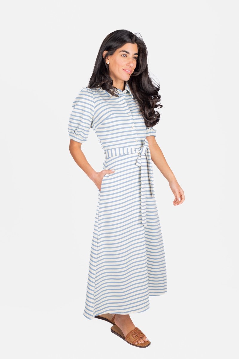 MONIKA DRESS (BLUE STRIPE) - Dress - Yakira Bella