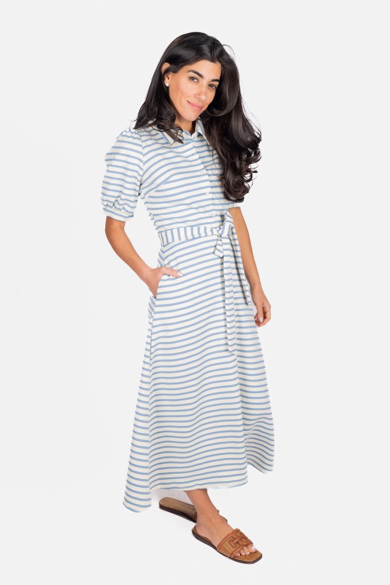 MONIKA DRESS (BLUE STRIPE) - Dress - Yakira Bella