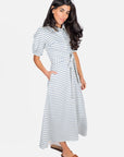 MONIKA DRESS (BLUE STRIPE) - Dress - Yakira Bella