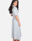 MONIKA DRESS (BLUE STRIPE) - Dress - Yakira Bella