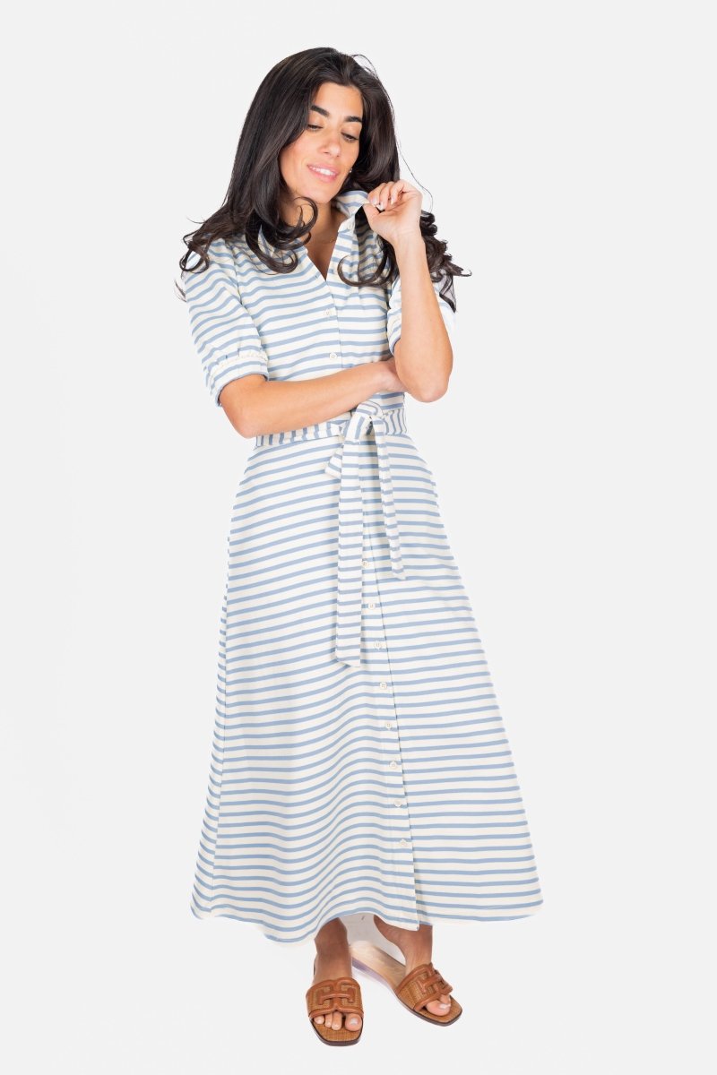 MONIKA DRESS (BLUE STRIPE) - Dress - Yakira Bella