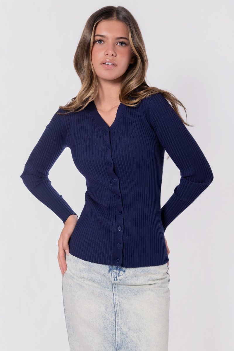Moss Cardigan (Navy) - Top - Yakira Bella