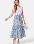 Nancy Skirt (White/Blue) - Skirt - Yakira Bella