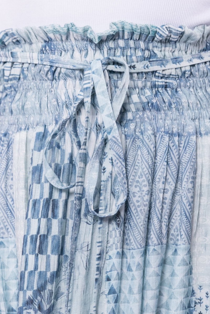 Nancy Skirt (White/Blue) - Skirt - Yakira Bella
