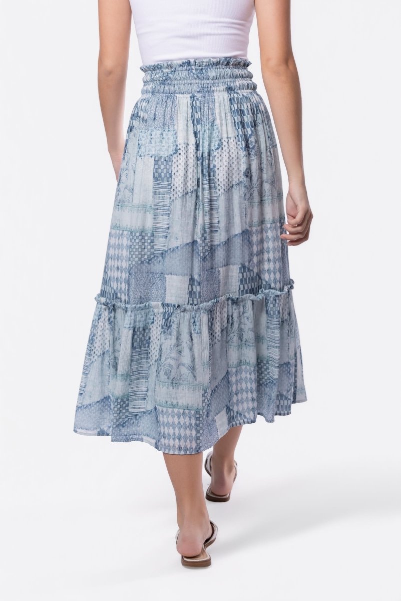 Nancy Skirt (White/Blue) - Skirt - Yakira Bella