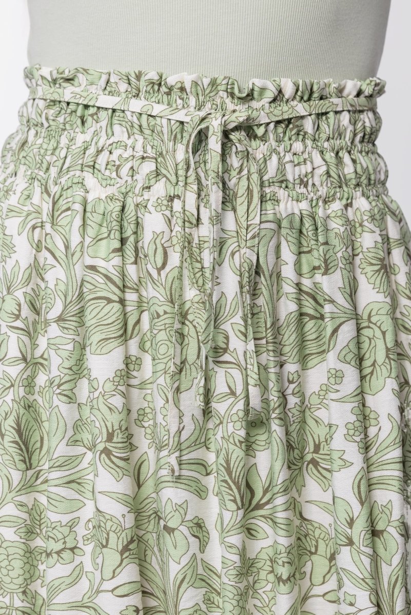 Nancy Skirt (White/Green) - Skirt - Yakira Bella