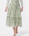 Nancy Skirt (White/Green) - Skirt - Yakira Bella