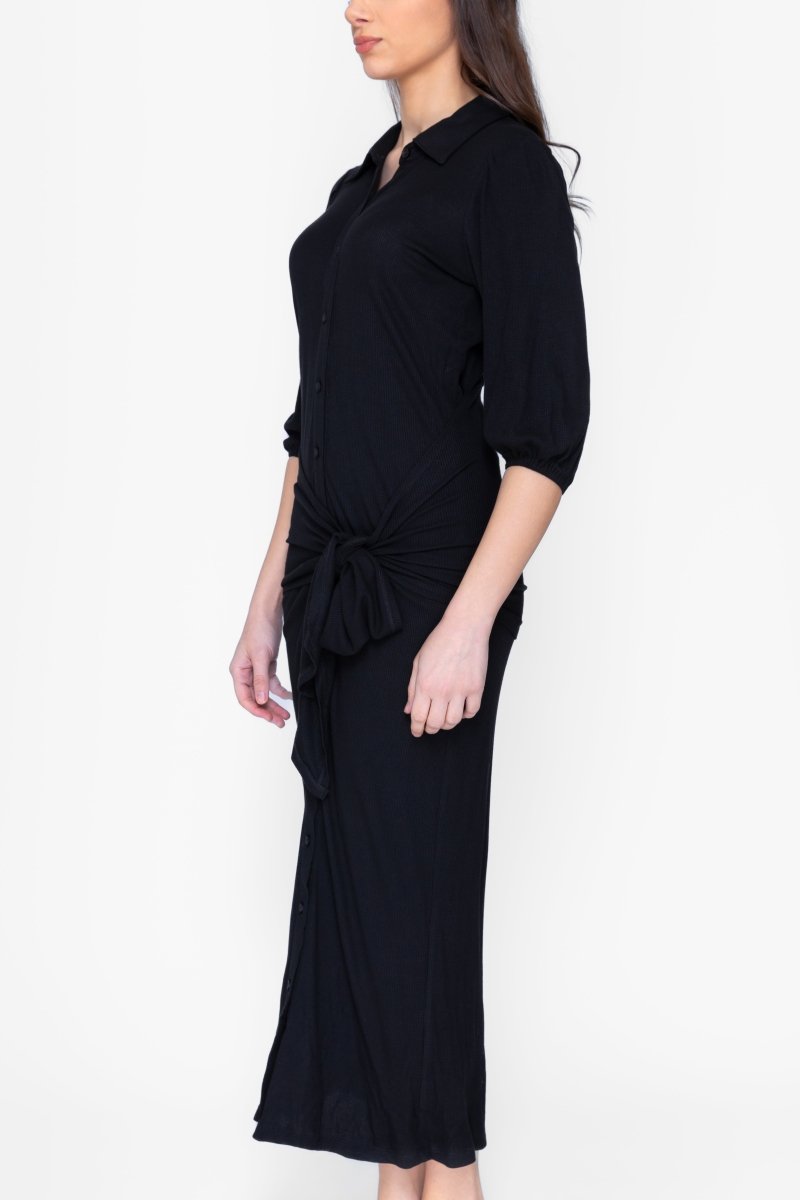 NAOMI DRESS 3/4 SLEEVES (BLACK) - Dress - Yakira Bella