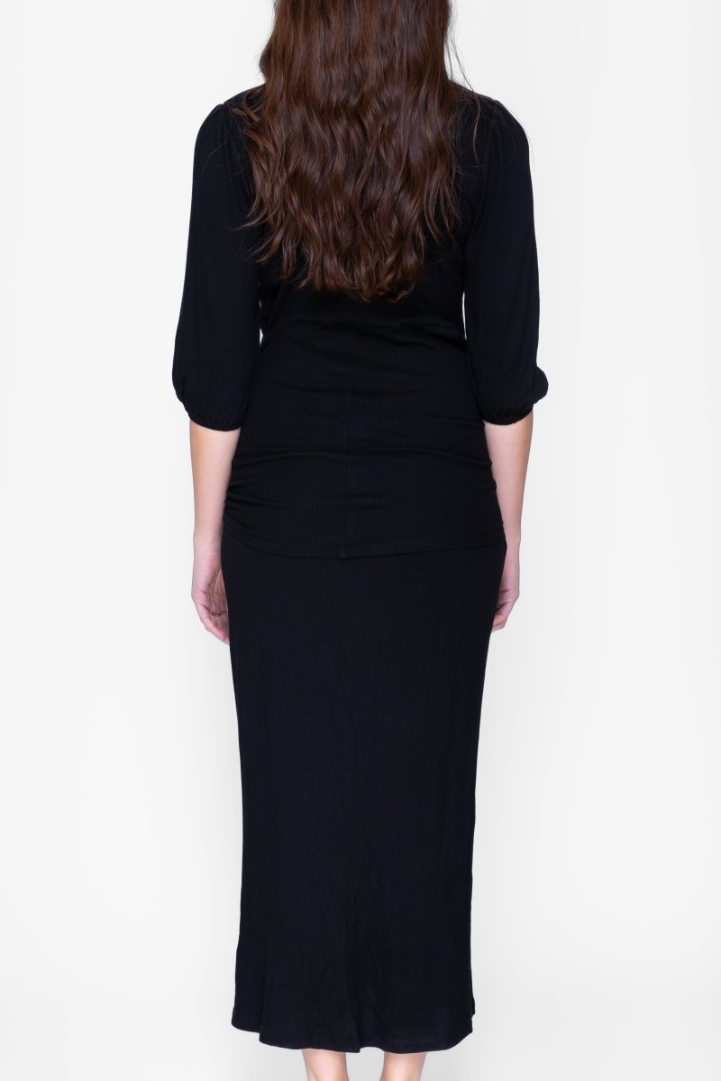 NAOMI DRESS 3/4 SLEEVES (BLACK) - Dress - Yakira Bella