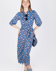 NAOMI DRESS 3/4 SLEEVES (BLUE) - Dress - Yakira Bella