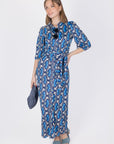 NAOMI DRESS 3/4 SLEEVES (BLUE) - Dress - Yakira Bella