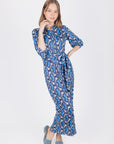 NAOMI DRESS 3/4 SLEEVES (BLUE) - Dress - Yakira Bella