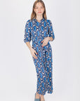 NAOMI DRESS 3/4 SLEEVES (BLUE) - Dress - Yakira Bella