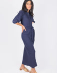 NAOMI DRESS 3/4 SLEEVES (NAVY) - Dress - Yakira Bella