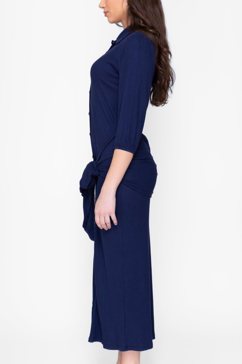 NAOMI DRESS 3/4 SLEEVES (NAVY) - Dress - Yakira Bella