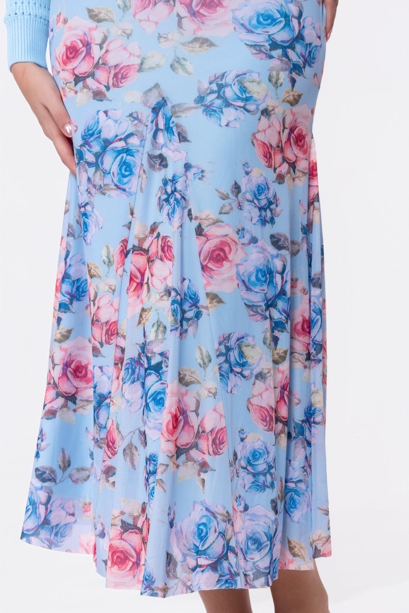 Natalia Skirt (Blue Flower) - Skirt - Yakira Bella