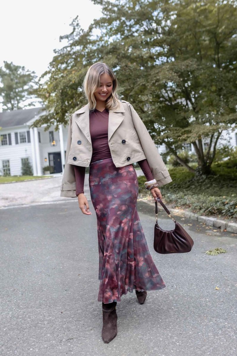 Natalia Skirt (Burgundy) - Skirt - Yakira Bella