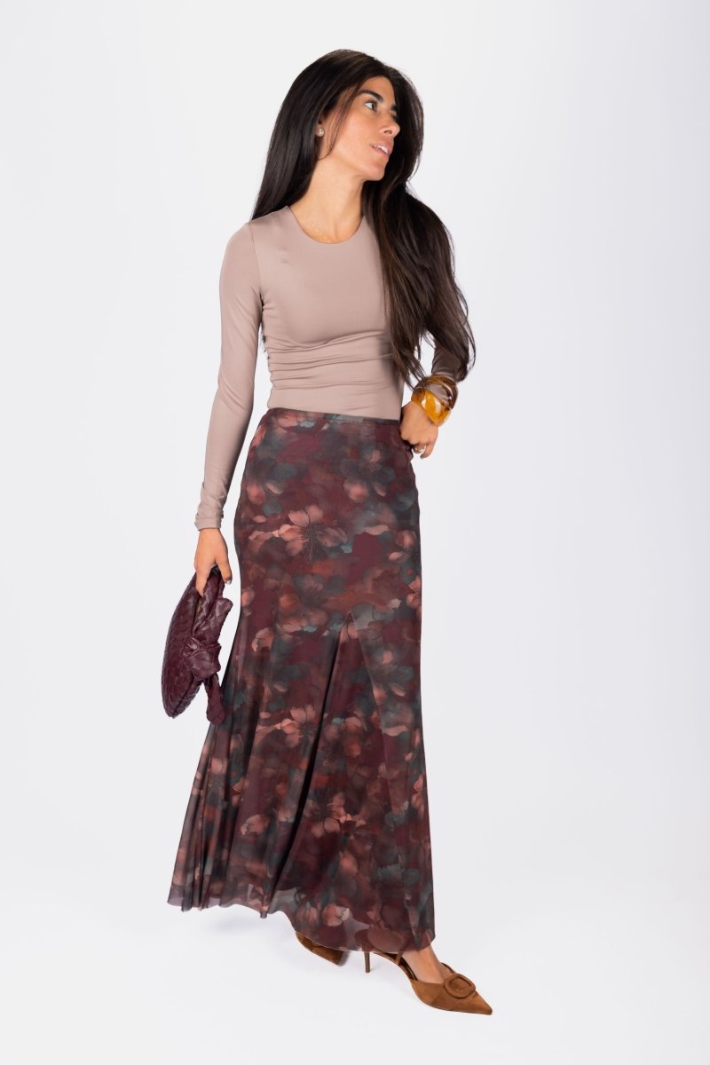 Natalia Skirt (Burgundy) - Skirt - Yakira Bella