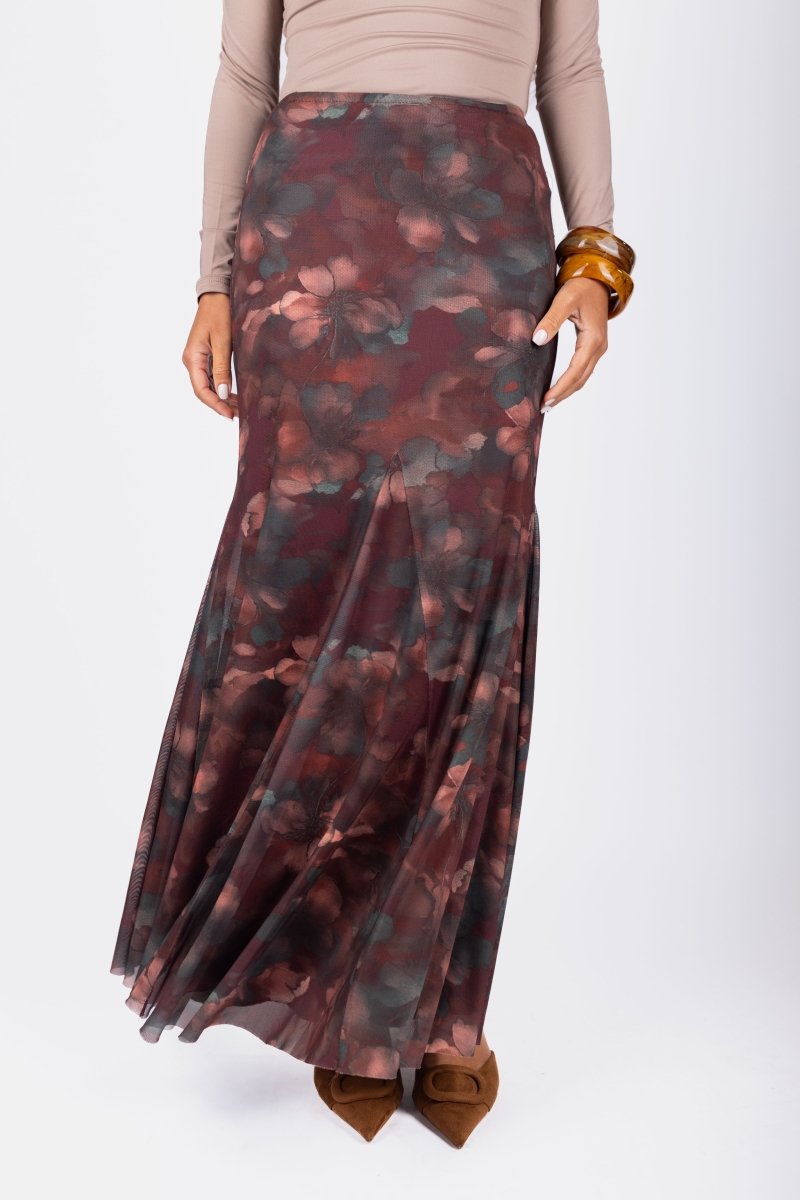 Natalia Skirt (Burgundy) - Skirt - Yakira Bella