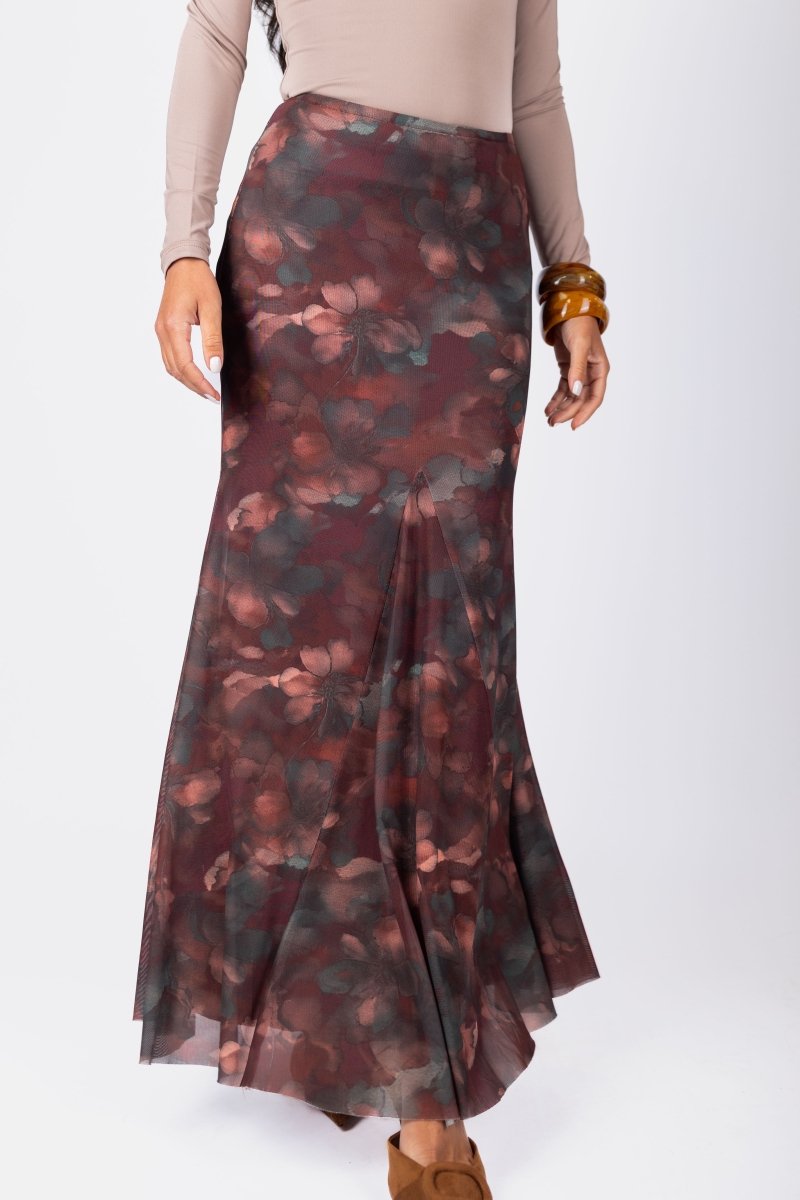 Natalia Skirt (Burgundy) - Skirt - Yakira Bella