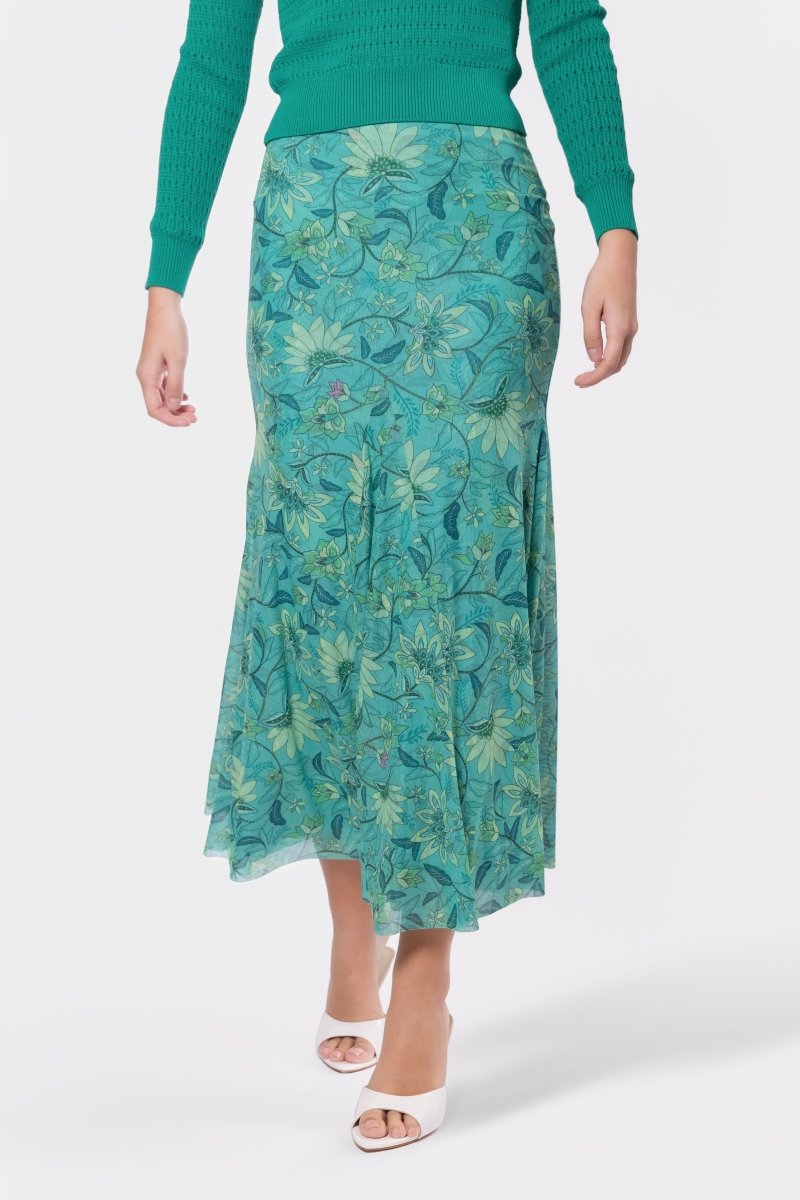 Natalia Skirt (Green Pattern) - Skirt - Yakira Bella