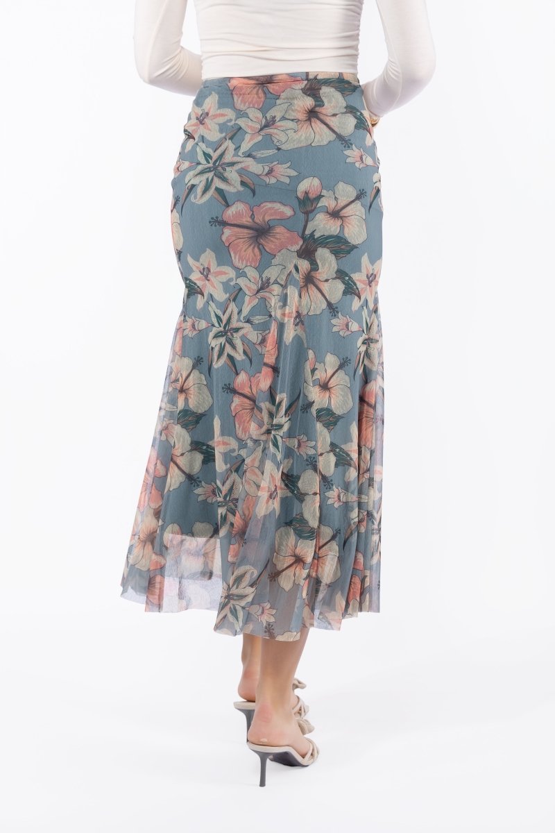 Natalia Skirt (Peach/Grey) - Skirt - Yakira Bella