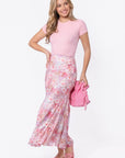 Natalia Skirt (Pink Flower) - Skirt - Yakira Bella