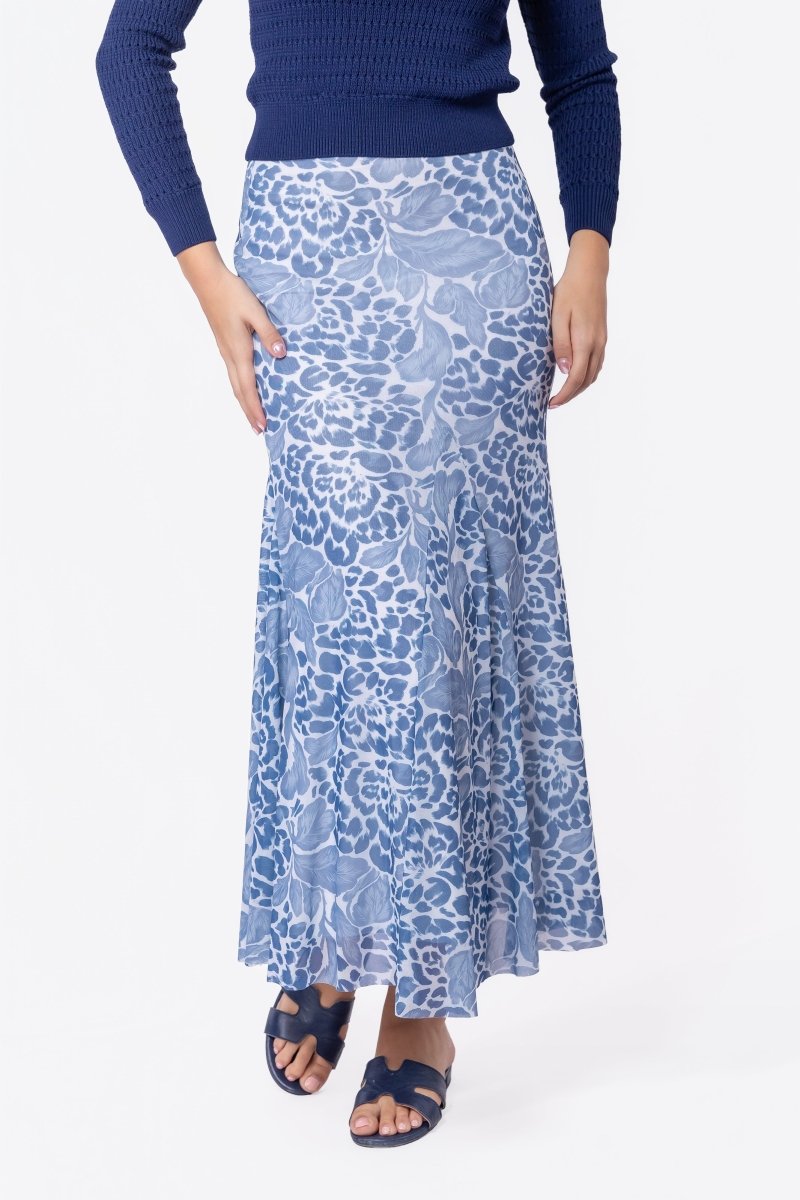 Natalia Skirt (White Blue) - Skirt - Yakira Bella