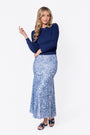 Natalia Skirt (White Blue) - Skirt - Yakira Bella