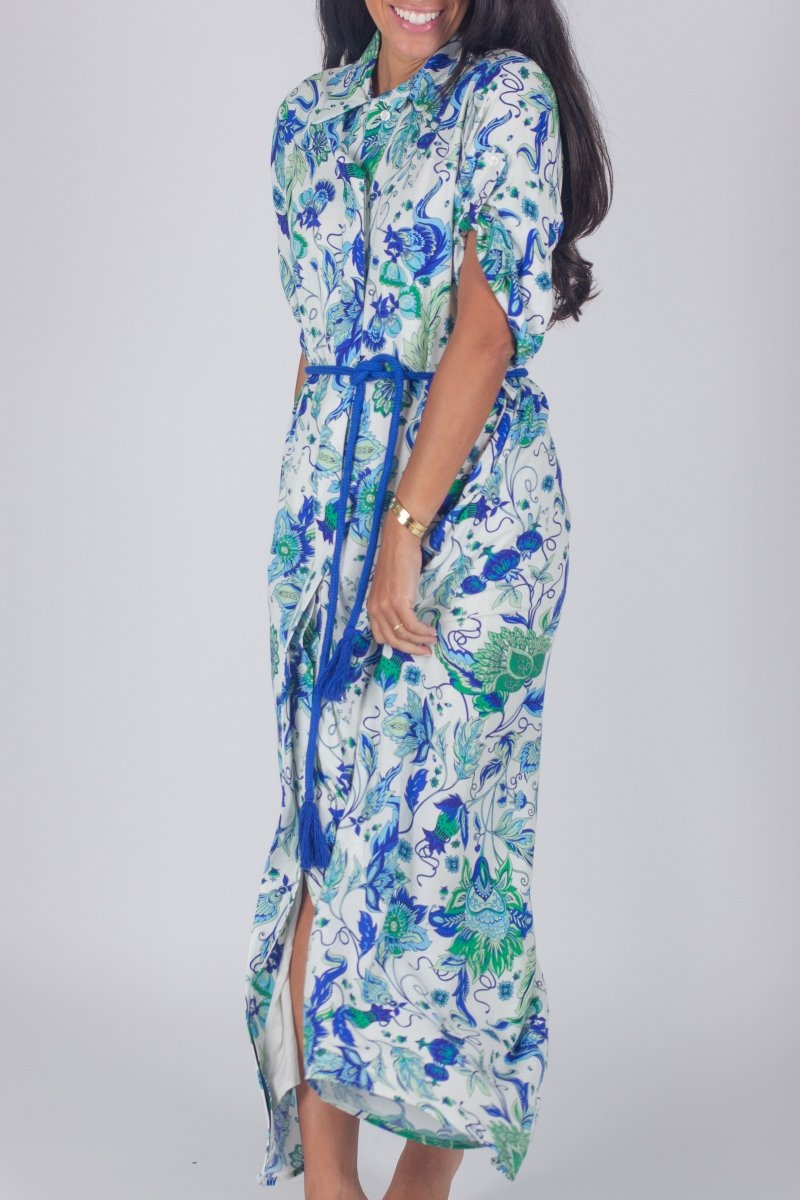 NATALIE DRESS (BLUE PATTERN) - Dress - Yakira Bella