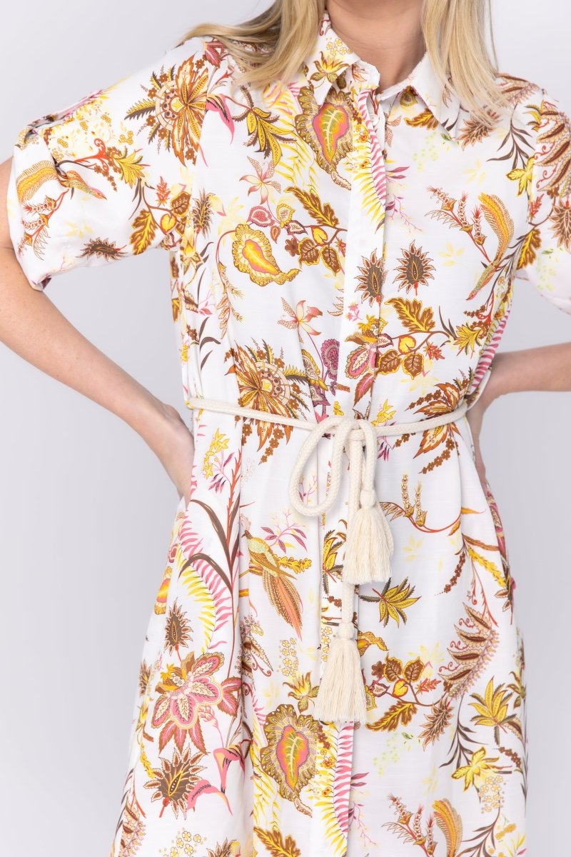 Natalie Dress (White Pattern) - Dress - Yakira Bella