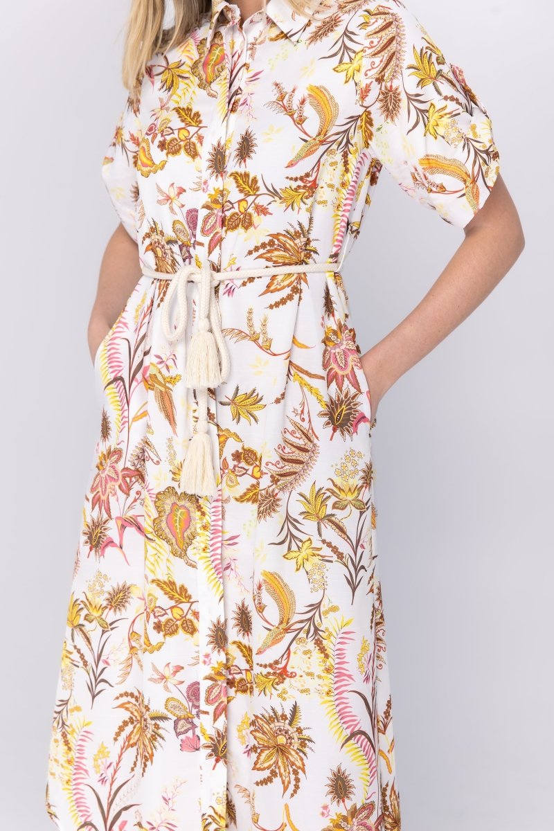 Natalie Dress (White Pattern) - Dress - Yakira Bella