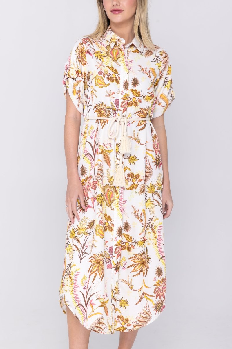 Natalie Dress (White Pattern) - Dress - Yakira Bella